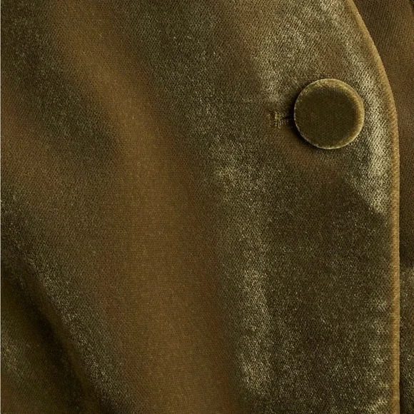 H&M Holiday 2025 Women's Velvet Blazer/Jacket (dark khaki green) size M & L. NWT - Picture 8 of 9